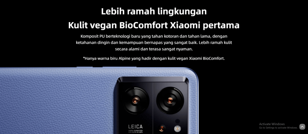 Lebih ramah lingkungan Kulit vegan BioComfort Xiaomi pertama