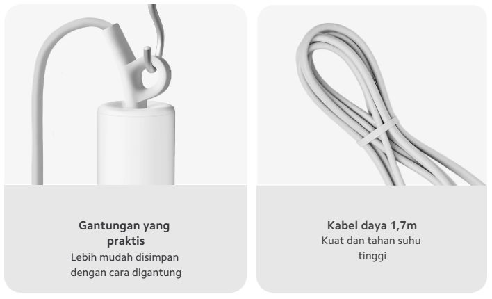 Kabel panjang dan gantungan praktis Xiaomi Compact Hair Dryer H101-PostingMart com