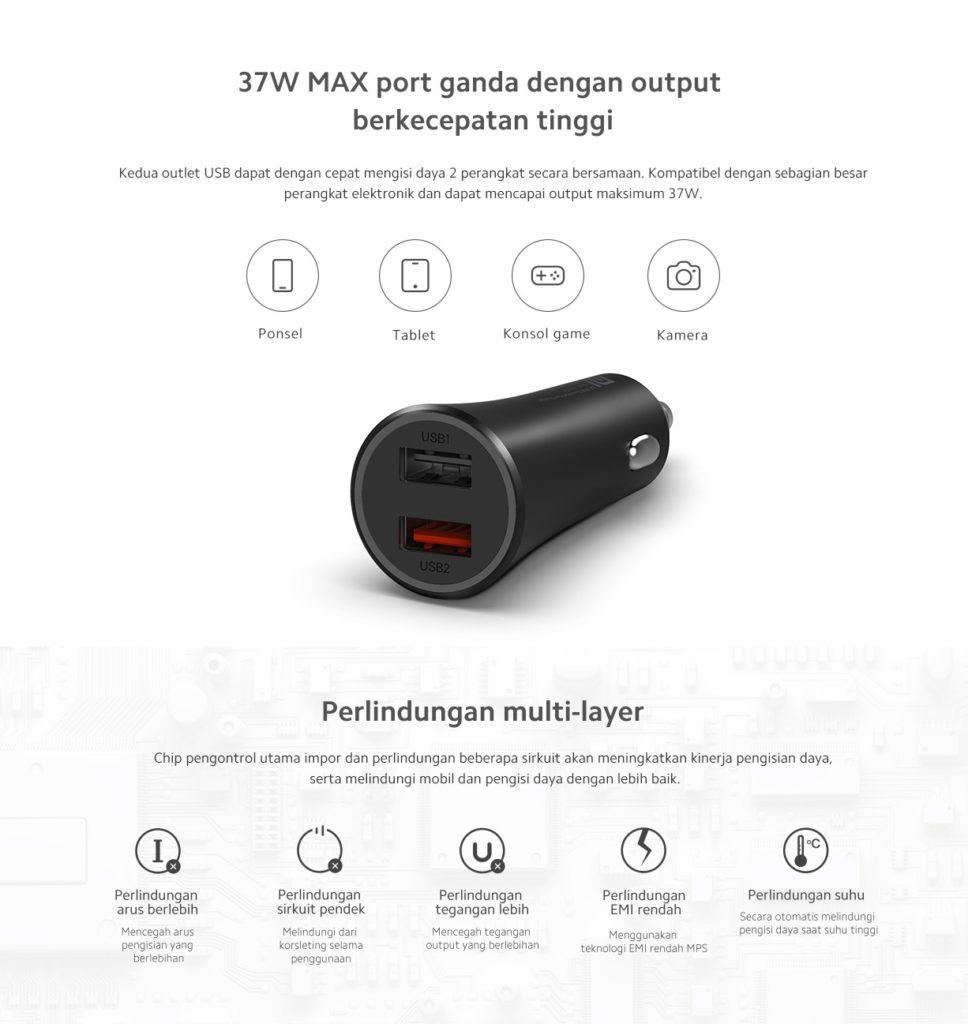 Mi 37W Dual-Port Car Charger-postingmart com