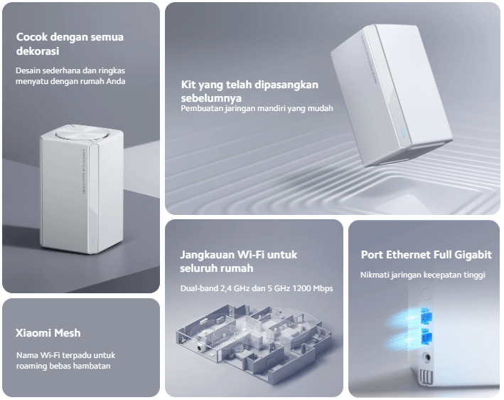 Spesifikasi Xiaomi Mesh System AC1200 (2-pack)-PostingMart com